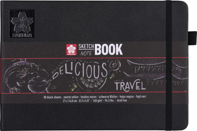Cuaderno de bocetos Sakura 21 x 14,8 cm 80 páginas papel negro 140g
