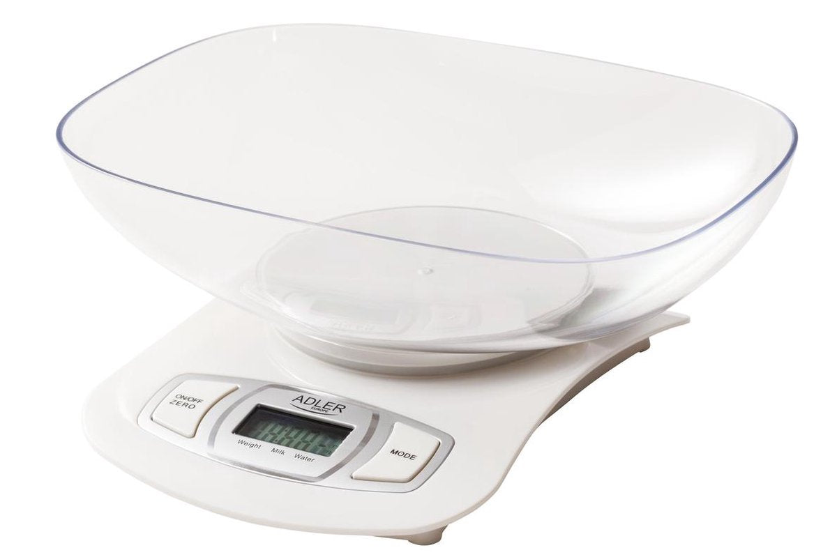 Adler ad 3137 w - báscula de cocina blanca - báscula de 1,5 litros