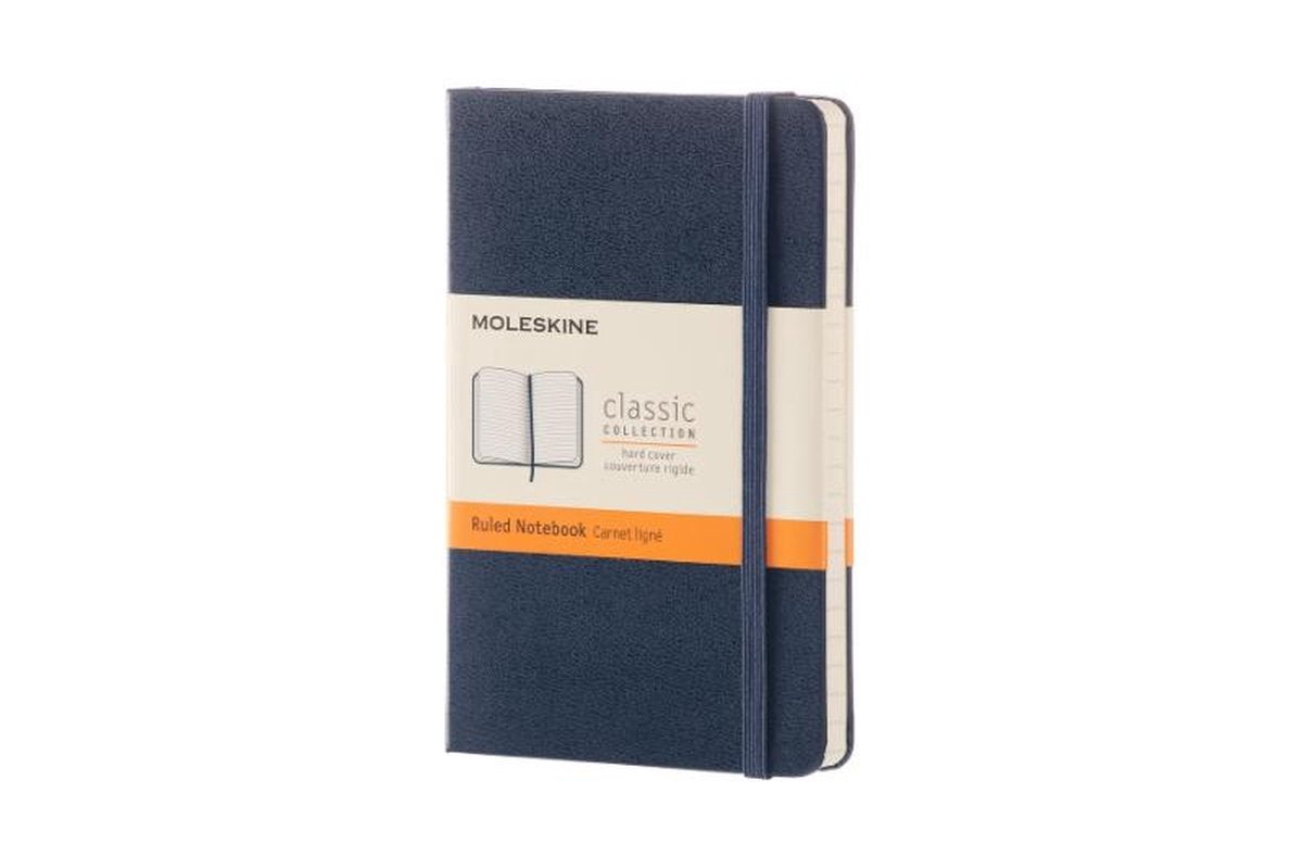Taccuino classico Moleskine - tascabile - copertina rigida - a righe - blu zaffiro