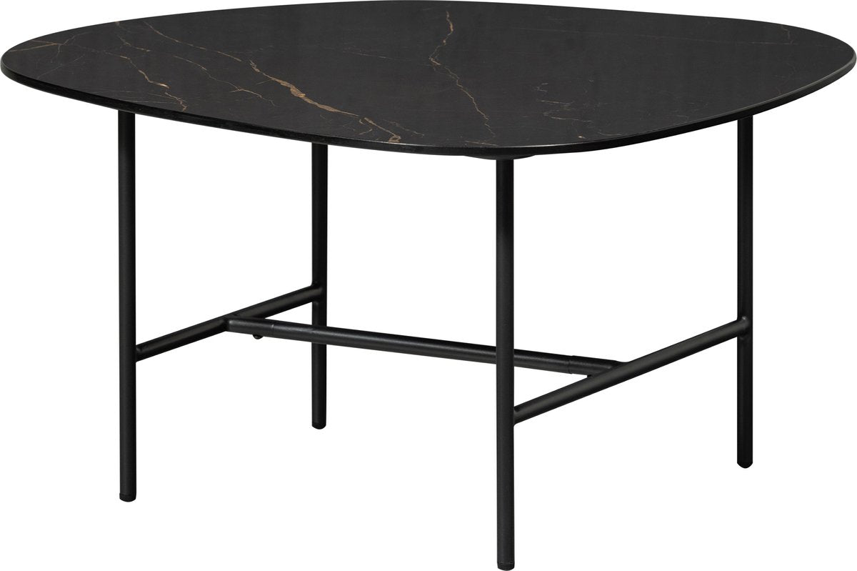 Mesa de centro Woood vajen - aspecto mármol - negro - 38x70x70