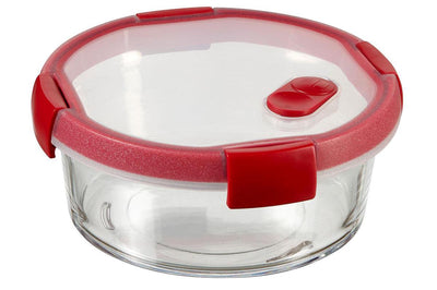 Contenitore per alimenti in vetro Smart Cook Curver - rotondo - 0,6 l - rosso
