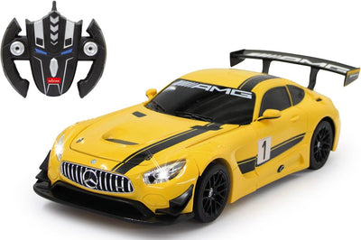 Jamara rc vehículo coche - 410029 rc coche mercedes-benz amg gt3 - transformador - amarillo - 2,4ghz rc modelo listo para usar - coche controlado 1:14