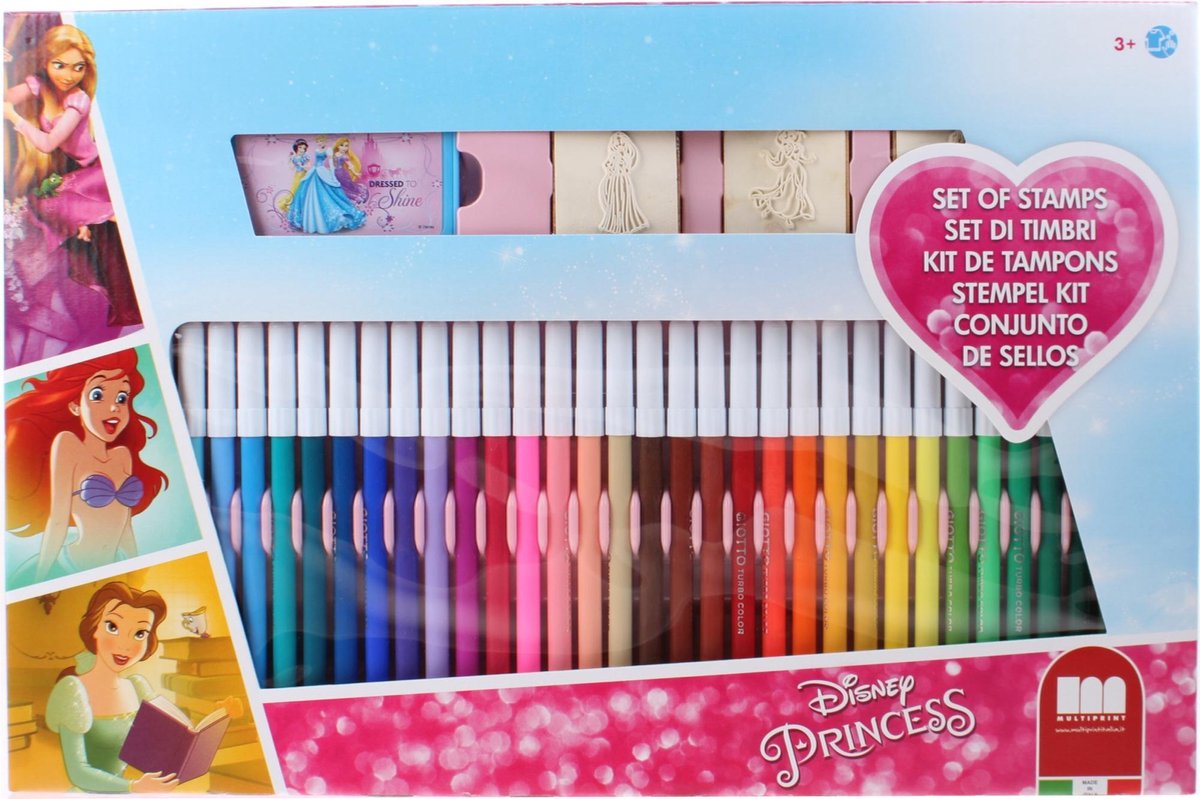 Multiprint Princess Color Juego con sellos, 41dlg.