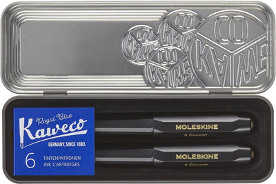 Moleskine x Kaweco pen set, fountain pen medium ballpoint pen 1.0mm, black