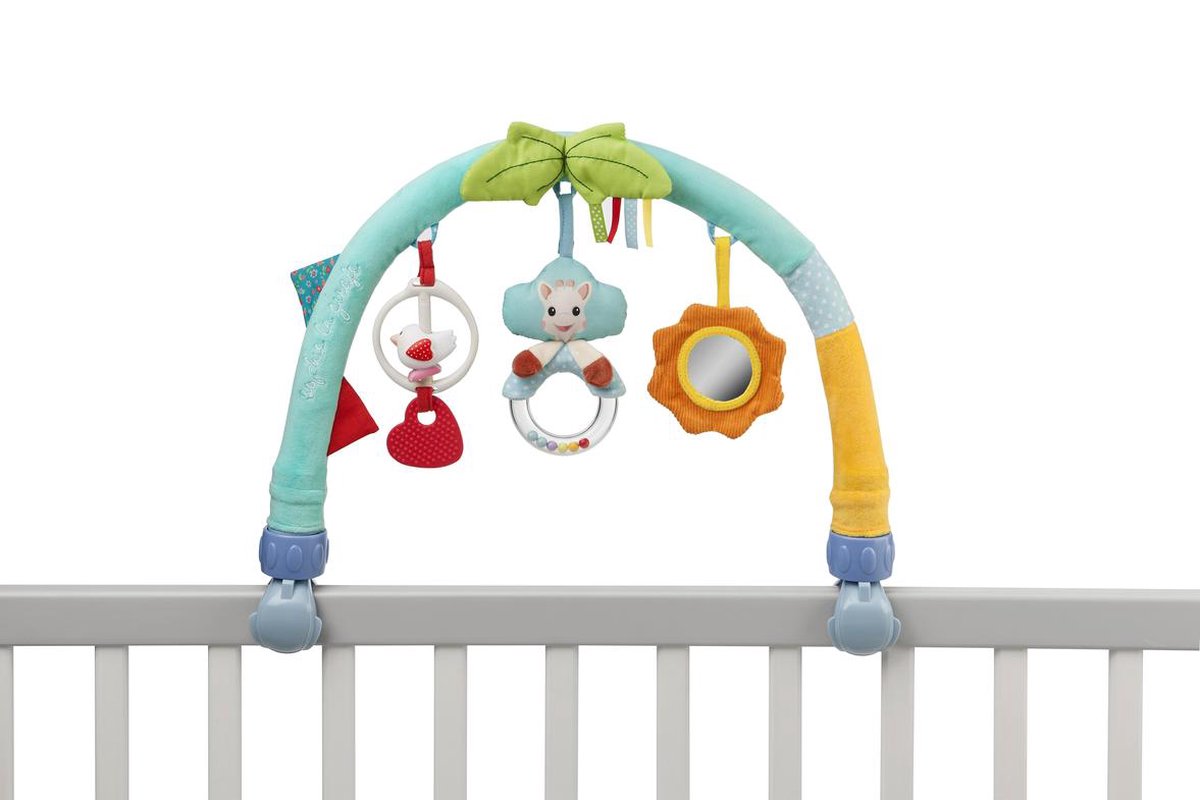 Arco attività Sophie la giraffa - box mobile - arco giochi - giocattoli per bambini - attacco universale - da 0 mesi - 16x31x7 cm - multicolore
