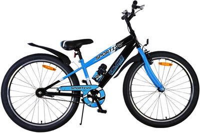 Volare sportivo per bambini in bici per bambini blu nero da 24 pollici