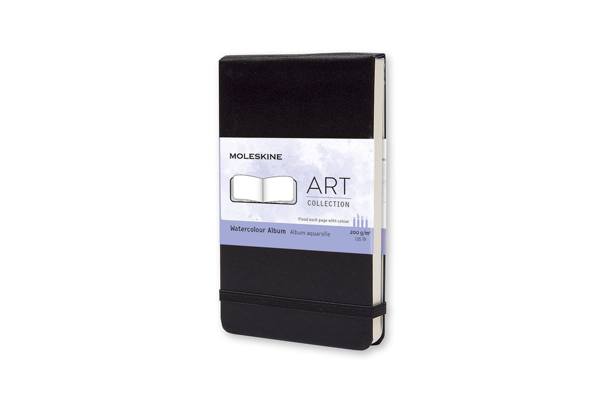 Álbum Moleskine art acuarela - bolsillo - tapa dura - negro