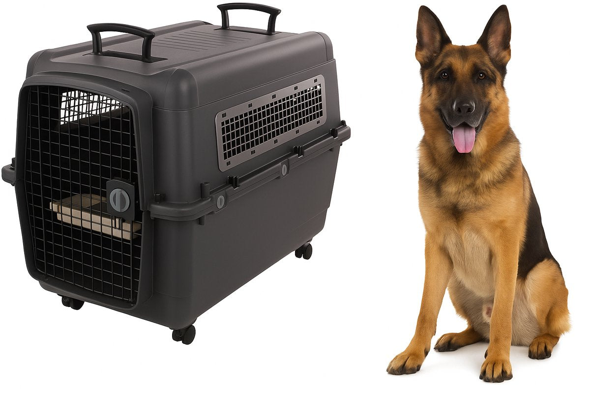 Flamingo travel crate dog – car crate – transport box dog xxl 101x67x81 cm – transport cage lanta dark gray