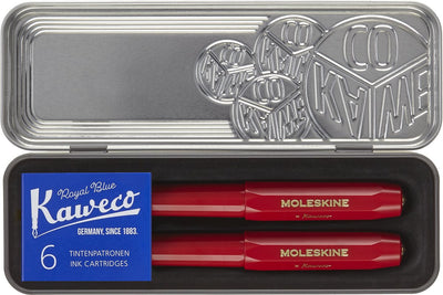 Moleskine x Kaweco pen set, fountain pen medium ballpoint pen 1.0mm, red