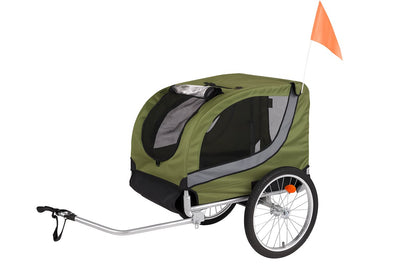 Remolque para bicicleta Flamingo Tybalt – verde, 76 × 57 × 65,5 cm | adecuado para bicicleta eléctrica