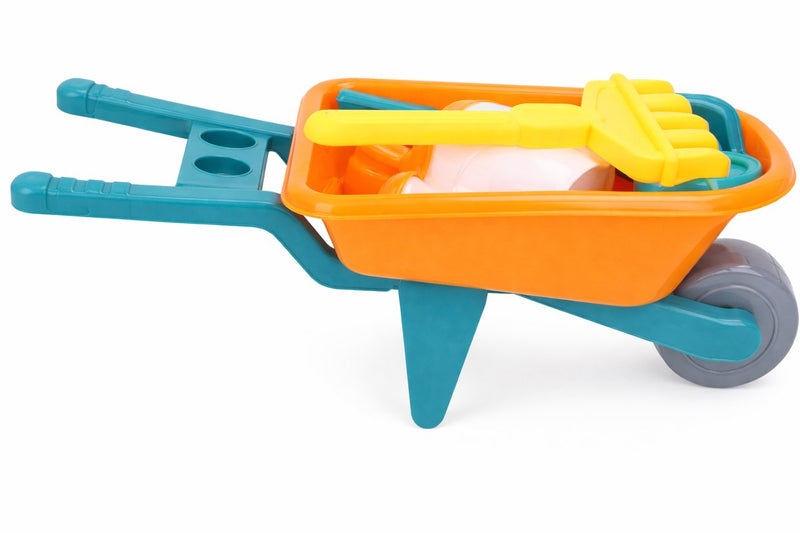 Eddy Toys carriola con giocattoli di sabbia 8 pezzi - set giochi di sabbia con carriola - giocattoli da spiaggia per bambini - carriola per bambini per sabbiera - plastica - multicolore