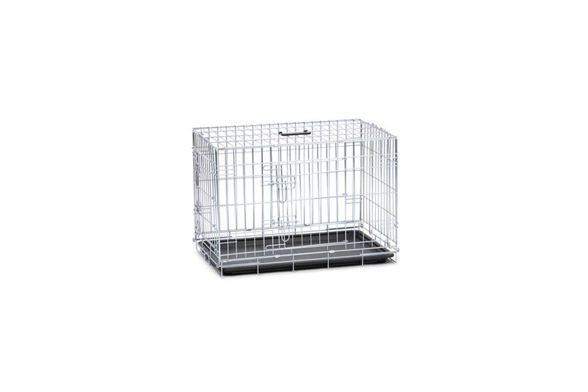 Jaula para perros Beeztees m - banco - plegable - 2 puertas - galvanizada - 81x55,5x61,5 cm
