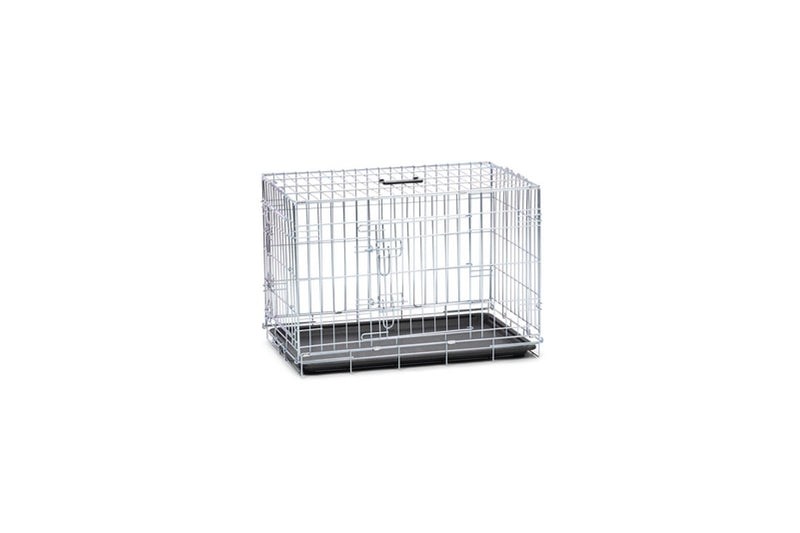 Jaula para perros Beeztees m - banco - plegable - 2 puertas - galvanizada - 81x55,5x61,5 cm