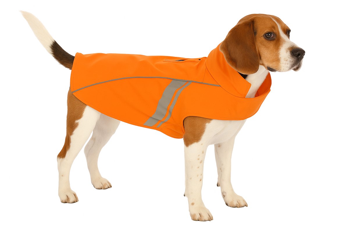 Cappotto per cani Flamingo – impermeabile per cani – impermeabile per cani con riflesso – impermeabile pomi arancione – 55 cm