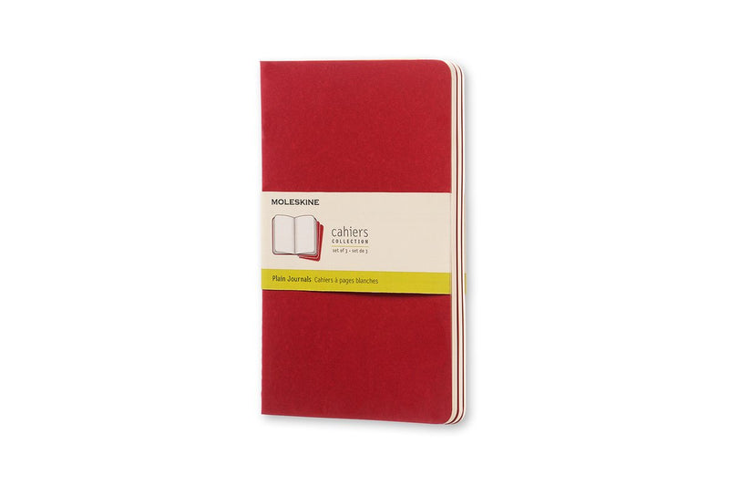 Quaderni cahier Moleskine - grandi - vuoti - rossi - set da 3