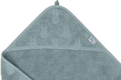 Jollein x Miffy - mantellina da bagno in spugna 75x75 cm - asciugamano per bambini con mantellina da bagno, scialle, poncho da bagno - miffy jacquard verde mare