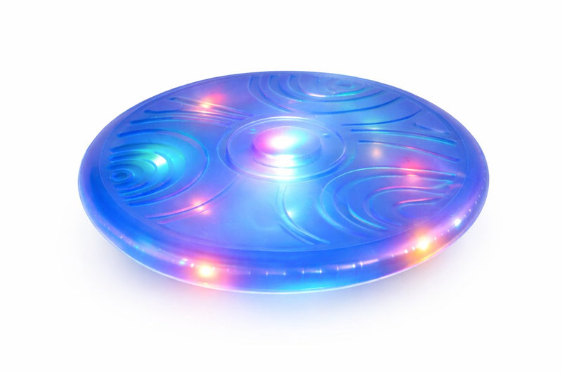 Gioco per cani Flamingo – frisbee bordy blu – ø 20 cm – illuminazione a LED – galleggiante – TPR – funziona su 3x LR41 – estivo – giochi da esterno – per tutti i cani