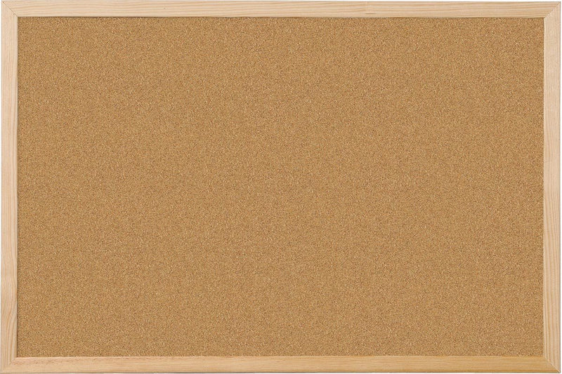 Tablero de corcho Q-connect | con estructura de madera | 90x60cm