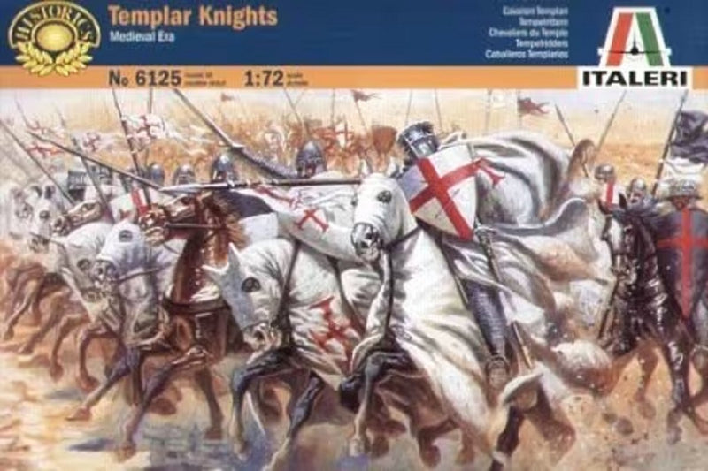 Italeri model kit diorama - 6125 cavalieri templari - plastica di epoca medievale - 1:72 - modellismo