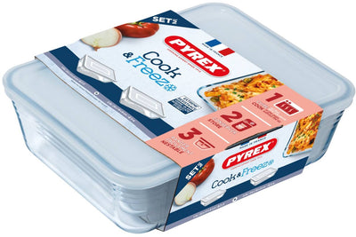 Pyrex Cook Freeze Baking piatti rettangolo di 2 22 x 17 e 24 x19 cm