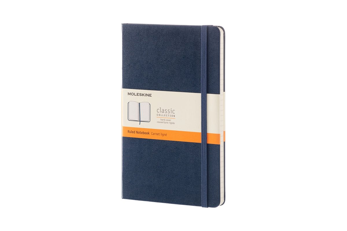 Taccuino classico Moleskine - grande - copertina rigida - a righe - blu zaffiro