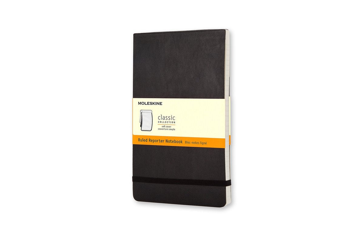 Cuaderno reportero Moleskine - bolsillo - tapa blanda - rayado - negro
