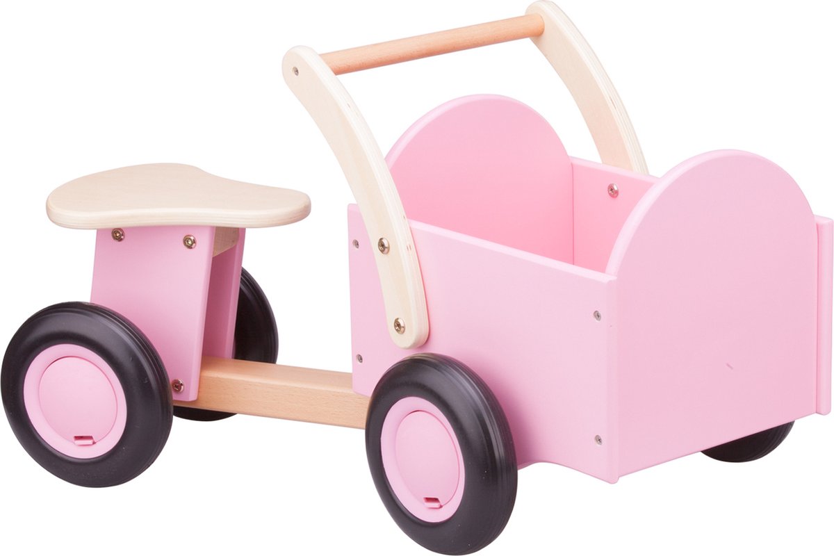 New classic toys ® houten bakfiets - roze