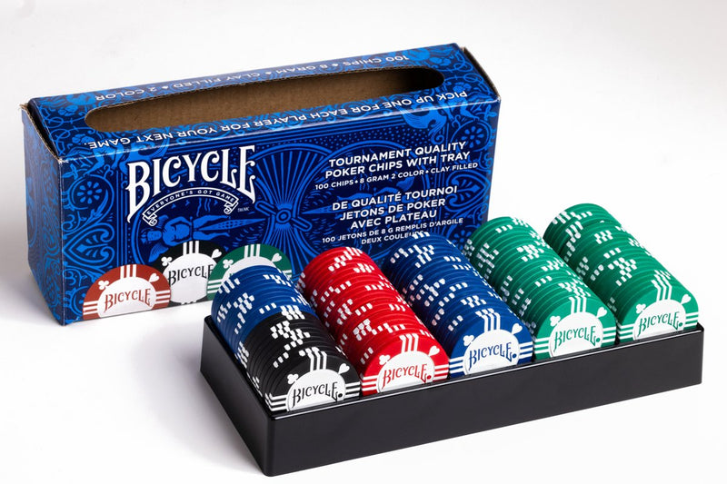 Bicicleta - fichas de póquer - 8 gramos - arcilla - 100 piezas