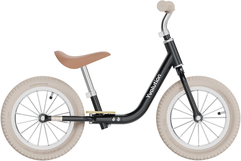Yvolution - velo classic - bici senza pedali - vintage nera - sella e manubrio regolabili