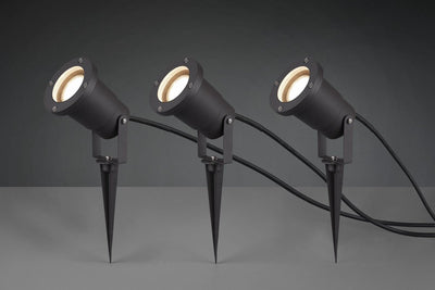 Trio ubangi - spot - antracita - excl. 3x gu10 4.9w - iluminación exterior - ip65
