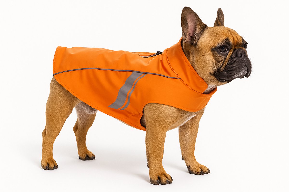 Cappotto per cani Flamingo - impermeabile per cani - impermeabile per cani con riflesso - impermeabile pomi arancione - 50 cm