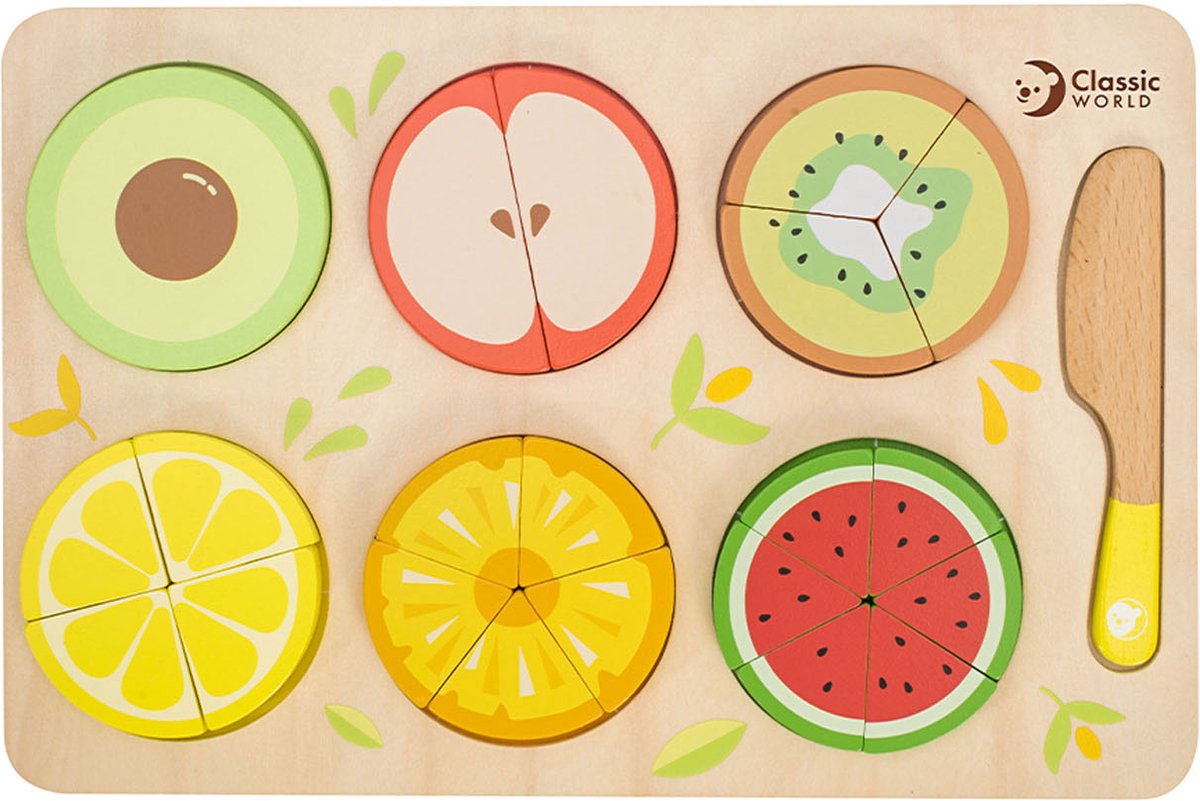 Fratture di puzzle di frutta in legno del mondo classico, 22dlg.