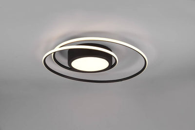 Trio yava - lámpara de techo - negro mate - incl. 1x SMD 56w - control remoto - atenuador integrado - color de luz continuamente ajustable - no apto para atenuador externo - fuente de luz no reemplazable