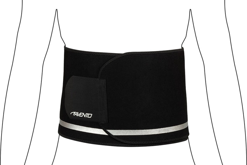 Banda de cintura para sauna Avento - ajustable - negro gris plateado - talla s m