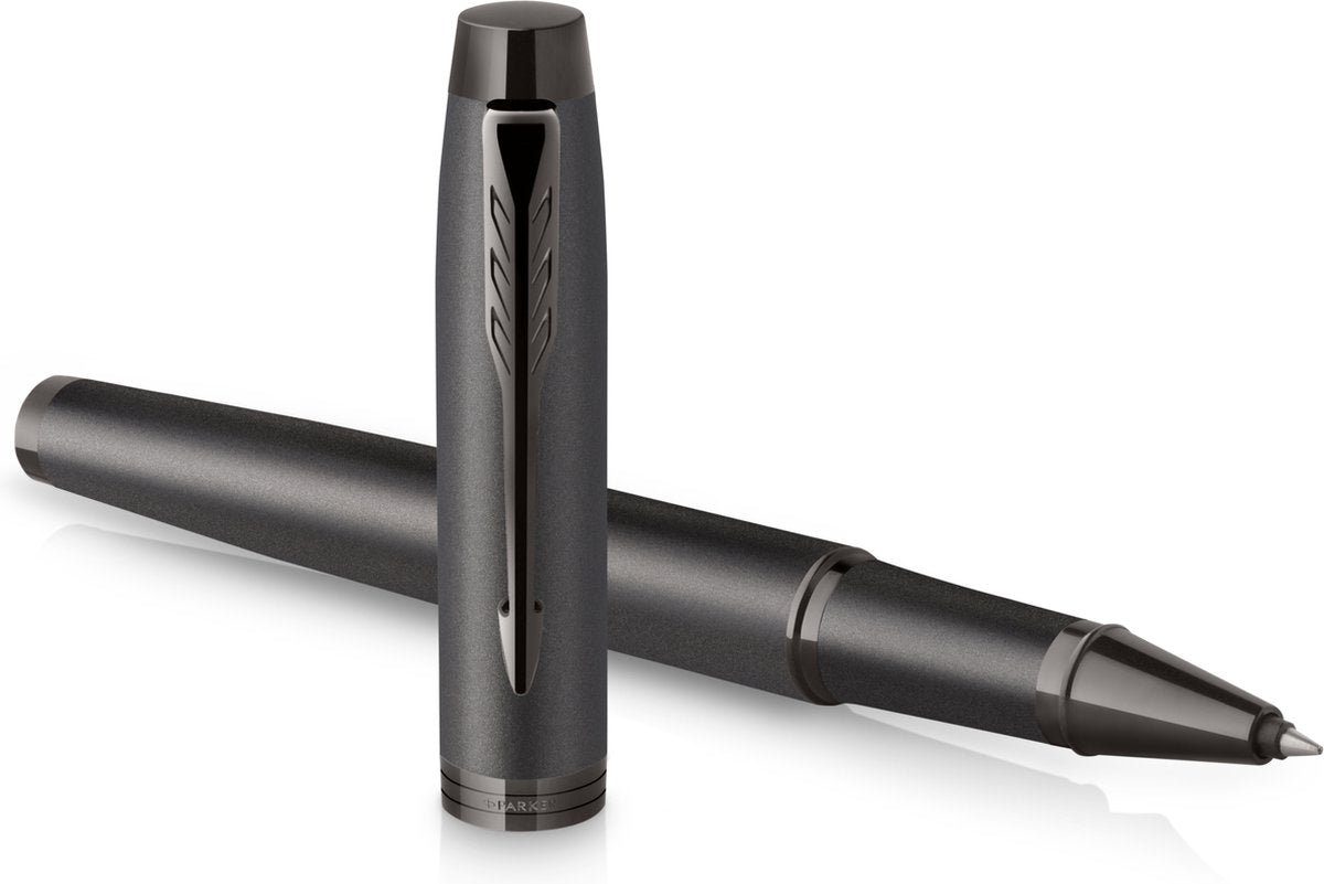 Parker im monochrome rollerball pen | black ink | gunmetal finish and details | fine point | gift packaging
