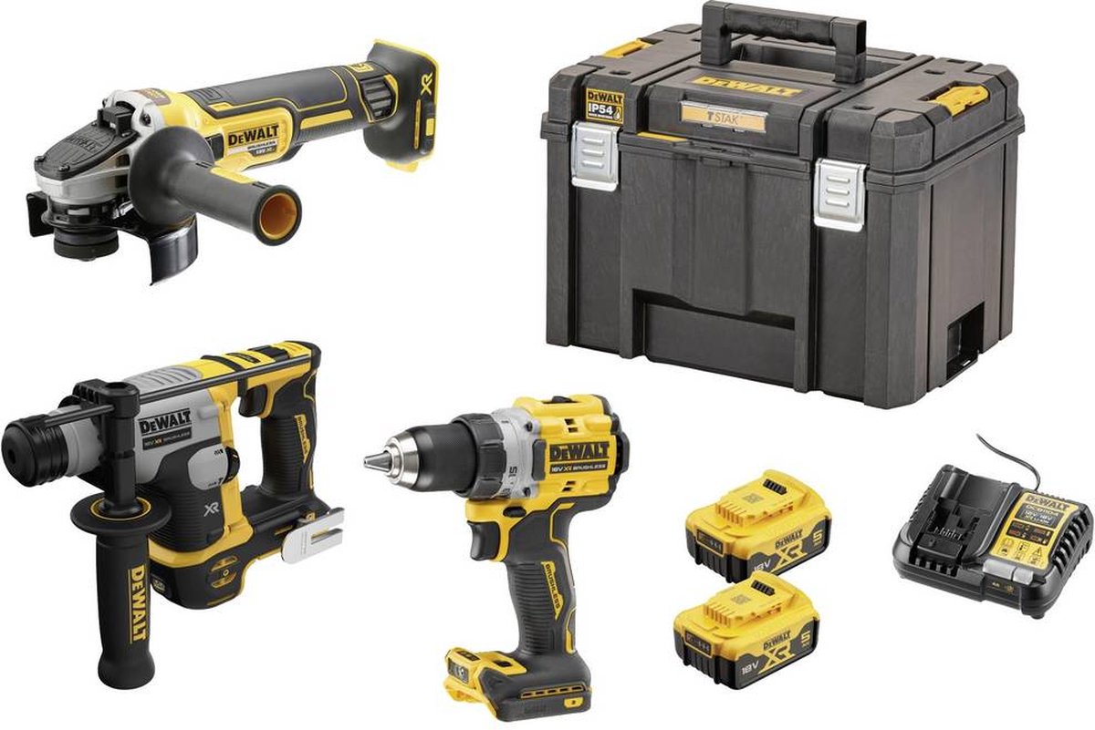 Utensili Dewalt - Set 7 pezzi di utensili cordless, batterie e caricabatterie dck355p2t