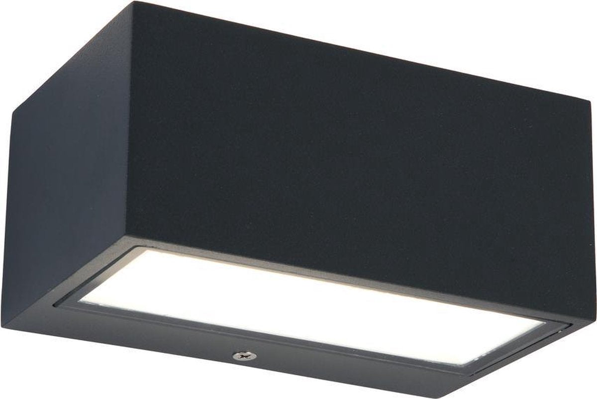 Lutec gemini square small - aplique de exterior - arriba abajo - aluminio - LED - 700 lumen - 10,5w - luz blanca 4000k - gris oscuro