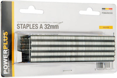 Grapas Powerplus powair0333 - para grapadora - tipo a - 32 mm - 1000 piezas