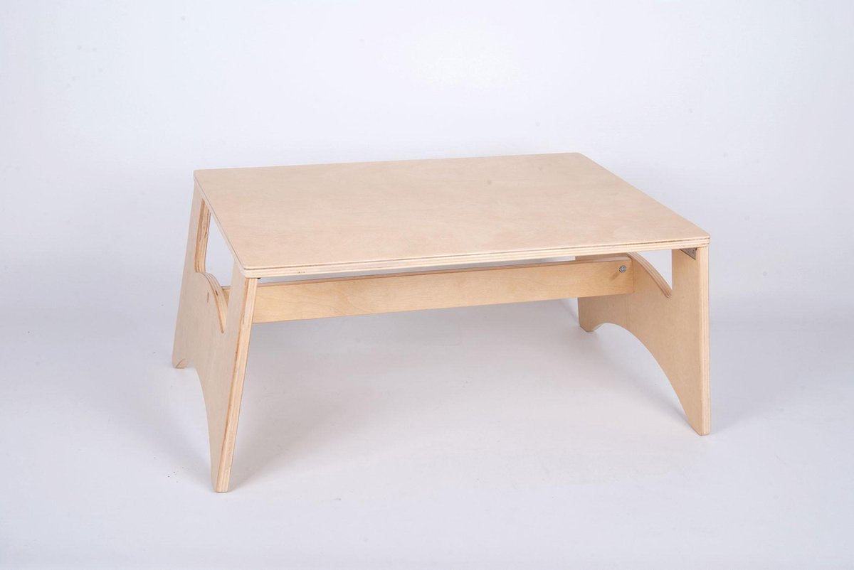 Tickit pequeña mesa baja de juegos de madera (plegable con hexágono interior) | también adecuado para un panel de luz A2