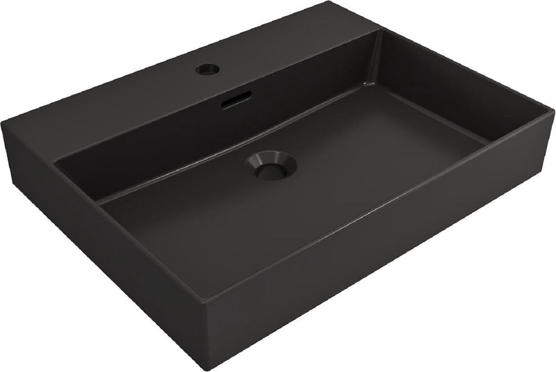Lavabo Plieger Kansas - 60x45 cm - con foro per rubinetto - nero opaco
