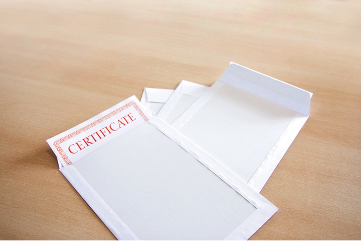 Raadhuis bordrug envelop - 229x324mm - c4 - wit - met plakstrip - 100 stuks - rd-308540
