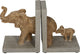 Elefante fermalibri HD con giovane aspetto in vimini naturale 25,5 x 8,8 x 15,5 cm set da 2