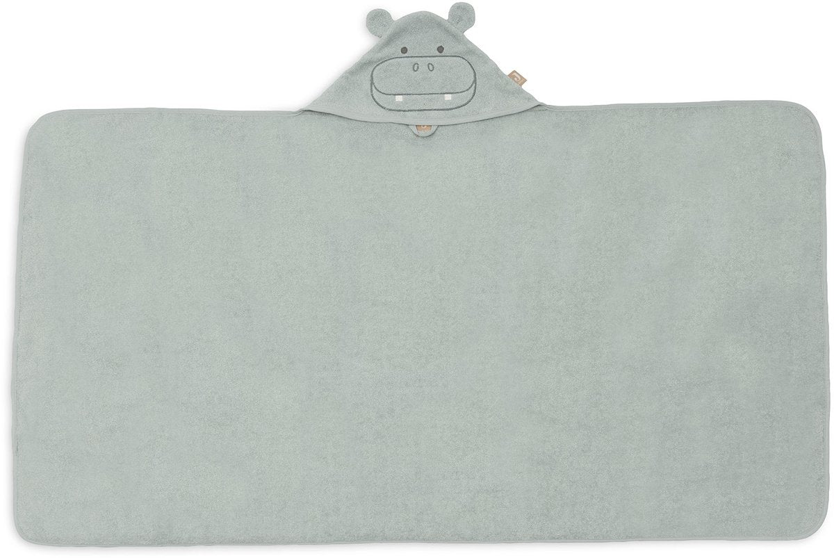 Jollein mantella da bagno in spugna 70x130 cm ippopotamo felice