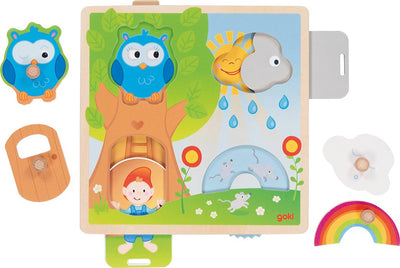 Goki wooden background shape puzzle again, 4st.