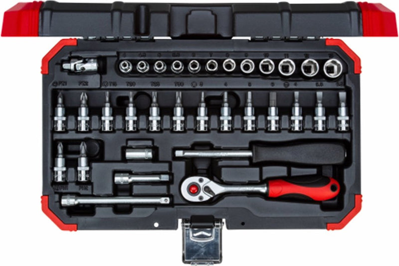 Tasti di immersione rossa gedore set 1 4 pollici SW 4-13 mm nero 33 pezzi