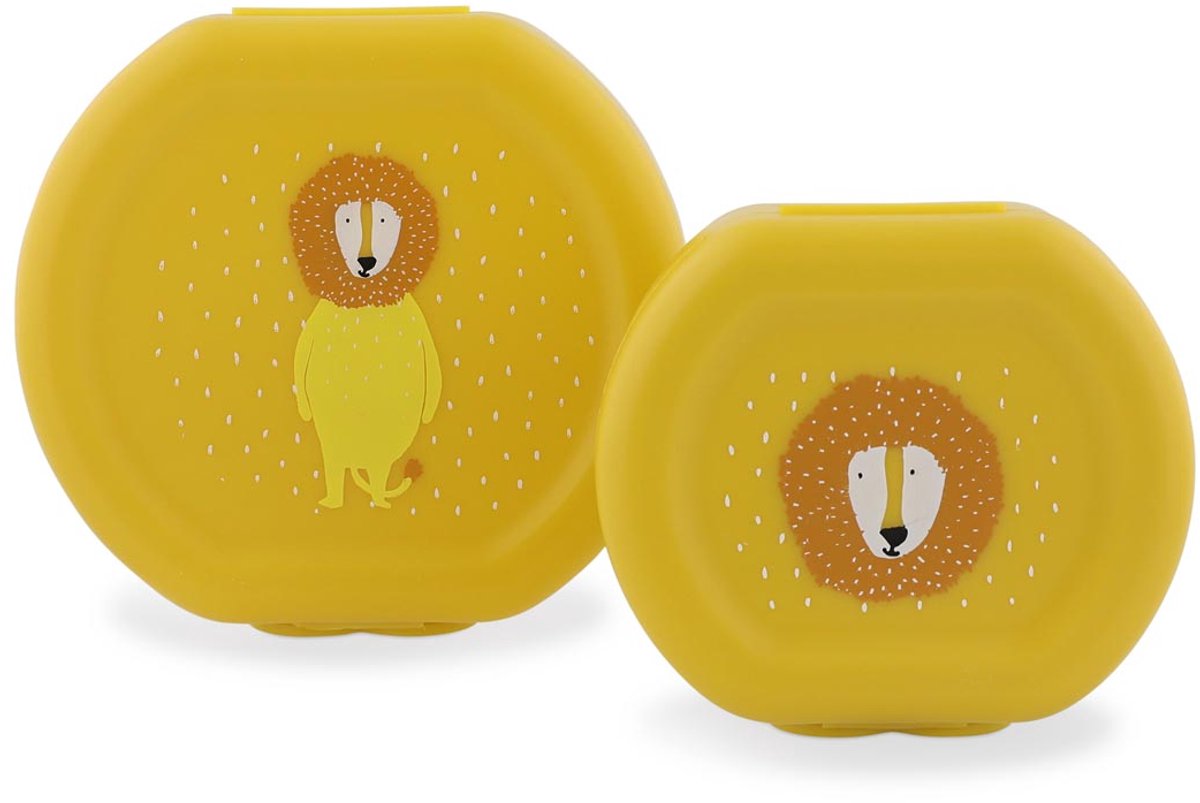 Trixie set da due scatole per snack con clip - Mr. Lion - facile da aprire - senza BPA - per la scuola e in viaggio