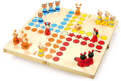Animali ludo di legno di piccoli piedi