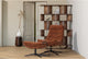 Woood kube draaifauteuil met hocker - chenille stof - bruin