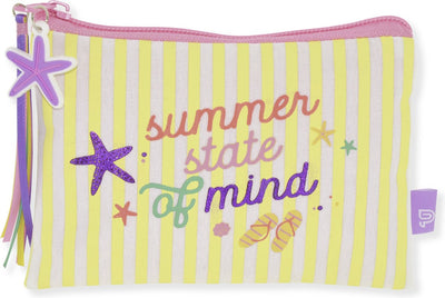 Estuche canguro - beach happy - rayas - 15x10cm - estuche para dibujos - k-pm320030