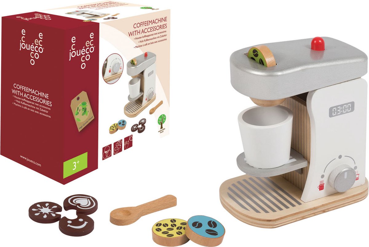 Joueco Wooden Coffee Maker con accessori